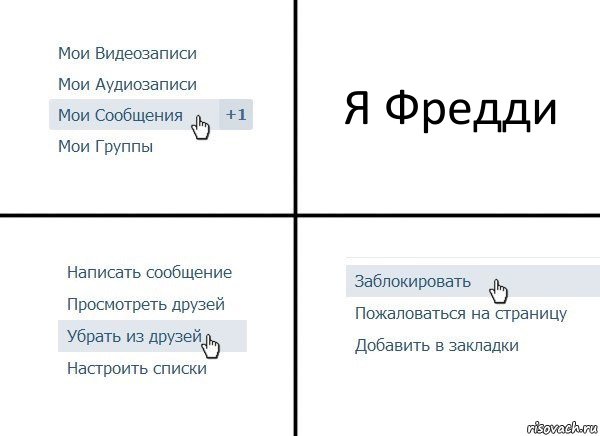 Я Фредди, Комикс  Удалить из друзей