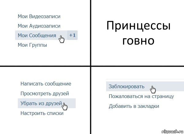 Принцессы говно, Комикс  Удалить из друзей