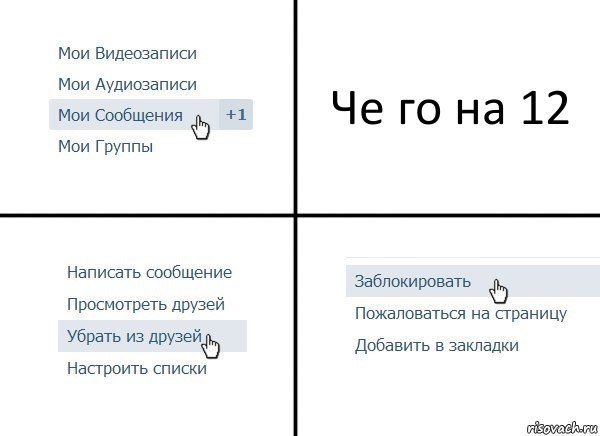 Че го на 12, Комикс  Удалить из друзей