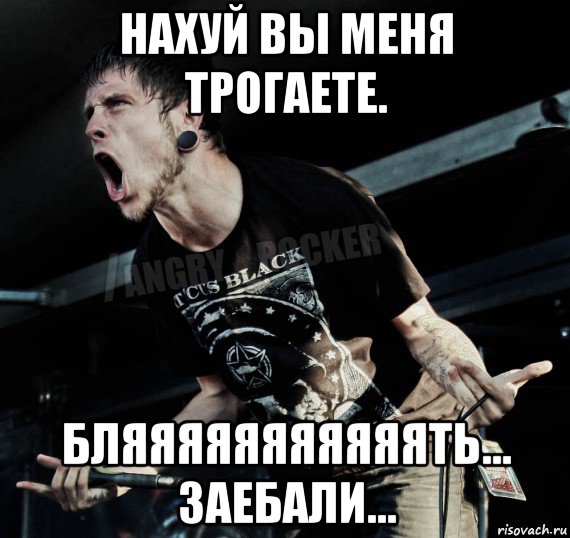 нахуй вы меня трогаете. бляяяяяяяяяяять... заебали..., Мем Агрессивный Рокер
