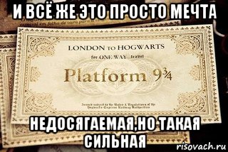 и всё же это просто мечта недосягаемая,но такая сильная, Мем Билет на Хогвартс-экспресс