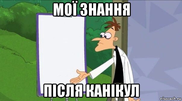 мої знання після канікул