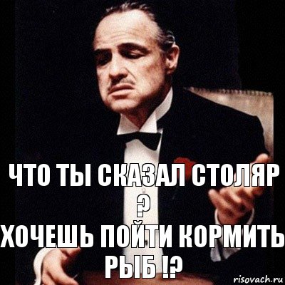 Что ты сказал Столяр ?
Хочешь пойти кормить рыб !?, Комикс Дон Вито Корлеоне 1