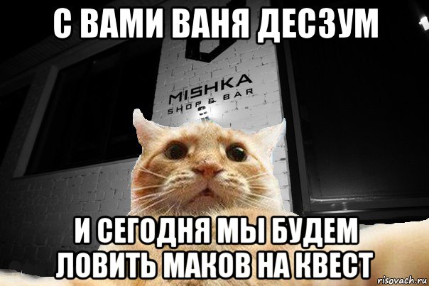 с вами ваня десзум и сегодня мы будем ловить маков на квест, Мем   Джонни Кэтсвилл