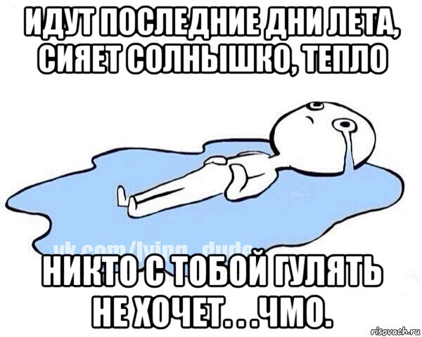 идут последние дни лета, сияет солнышко, тепло никто с тобой гулять не хочет. . .чмо., Мем Этот момент когда