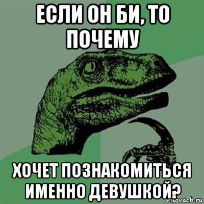 если он би, то почему хочет познакомиться именно девушкой?, Мем Филосораптор