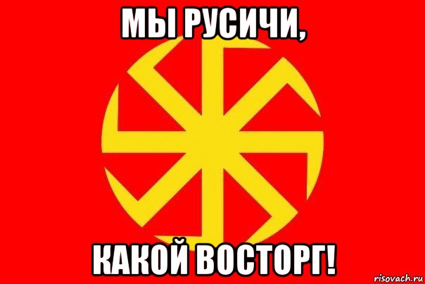 мы русичи, какой восторг!