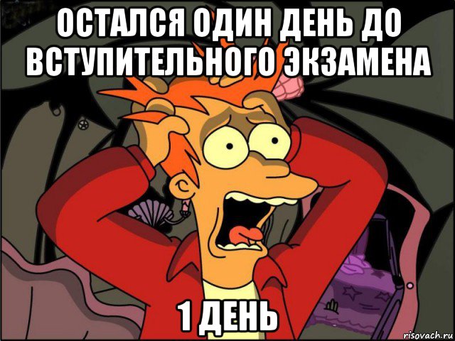 остался один день до вступительного экзамена 1 день, Мем Фрай в панике