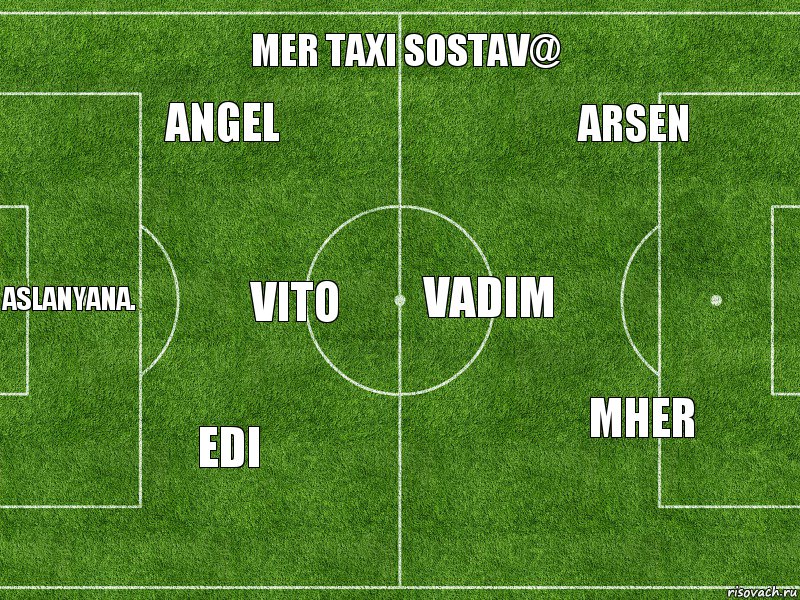 ASLANYANA. ANGEL VITO EDI MER TAXI SOSTAV@ VADIM ARSEN  MHER, Комикс Футбольное поле