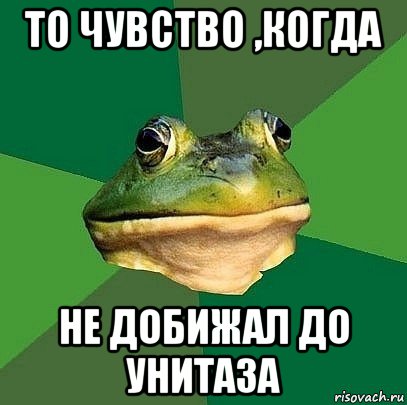 то чувство ,когда не добижал до унитаза