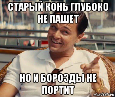 старый конь глубоко не пашет но и борозды не портит, Мем Хитрый Гэтсби