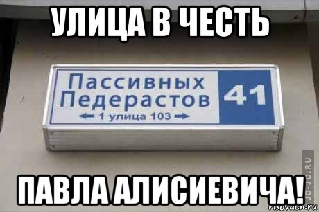 улица в честь павла алисиевича!, Мем хуевая улица