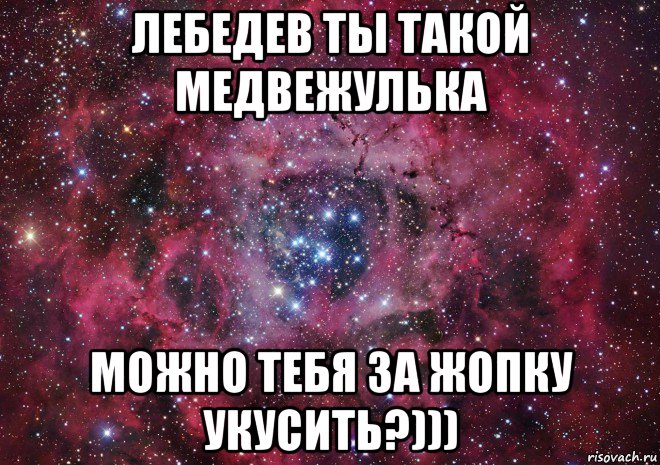 лебедев ты такой медвежулька можно тебя за жопку укусить?))), Мем Ты просто космос