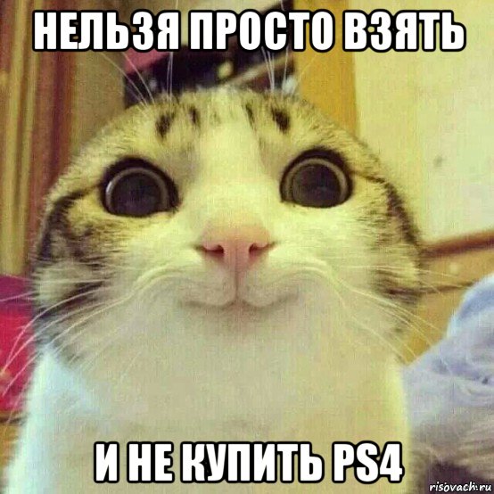 нельзя просто взять и не купить ps4, Мем       Котяка-улыбака