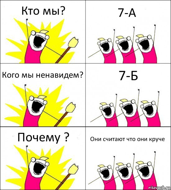 Кто мы? 7-А Кого мы ненавидем? 7-Б Почему ? Они считают что они круче, Комикс кто мы