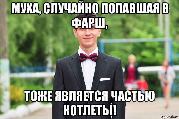 муха, случайно попавшая в фарш, тоже является частью котлеты!