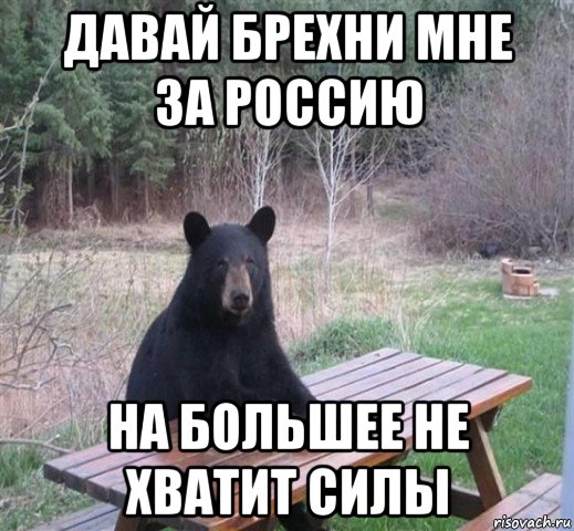 давай брехни мне за россию на большее не хватит силы