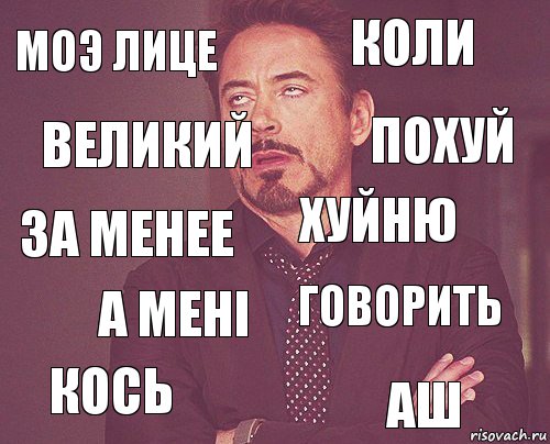 Моэ лице Коли За менее кось Говорить Хуйню А мені аш Великий Похуй, Комикс мое лицо