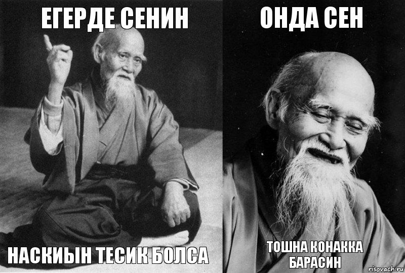 Егерде сенин Наскиын тесик болса Онда сен Тошна конакка барасин, Комикс Мудрец-монах (4 зоны)