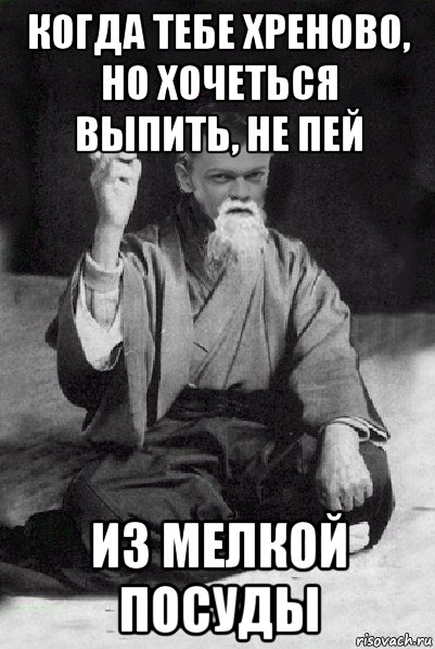 когда тебе хреново, но хочеться выпить, не пей из мелкой посуды, Мем Мудрий Виталька