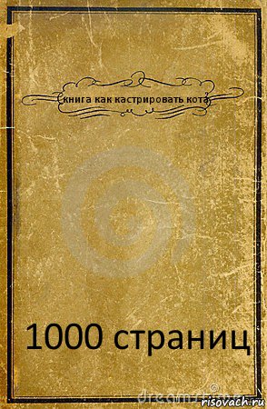 книга как кастрировать кота 1000 страниц, Комикс обложка книги