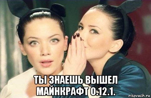  ты знаешь вышел майнкрафт 0.12.1., Мем  Он