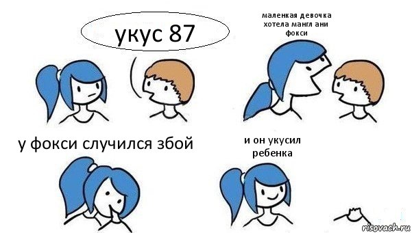 укус 87 маленкая девочка хотела мангл ани фокси у фокси случился збой и он укусил ребенка, Комикс Откусила голову