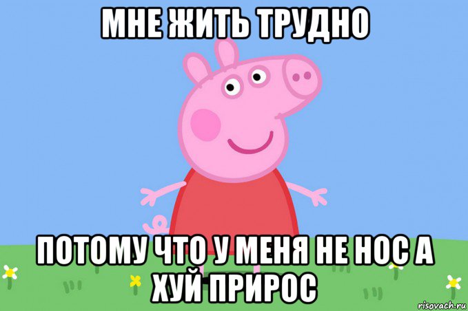 мне жить трудно потому что у меня не нос а хуй прирос