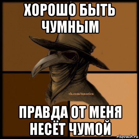 хорошо быть чумным правда от меня несёт чумой, Мем Plague doctor