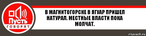 В магнитогорске в ягуар пришел натурал. Местные власти пока молчат., Комикс   пусть говорят