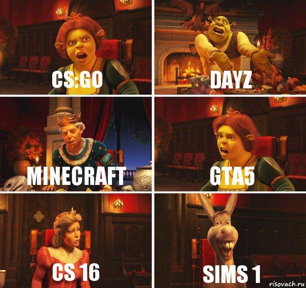 CS:GO DayZ Minecraft gta5 cs 16 sIMS 1, Комикс  Шрек Фиона Гарольд Осел