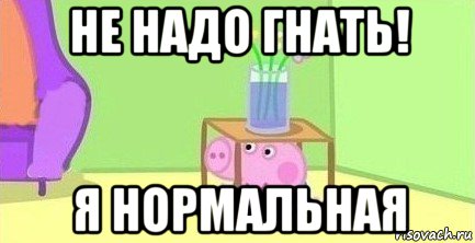 не надо гнать! я нормальная, Мем  Свинка пеппа под столом