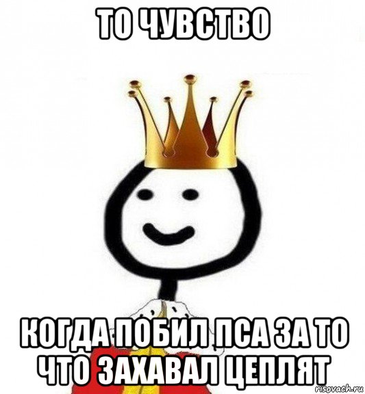 то чувство когда побил пса за то что захавал цеплят, Мем Теребонька Царь