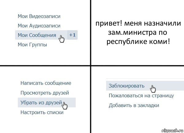 привет! меня назначили зам.министра по республике коми!, Комикс  Удалить из друзей