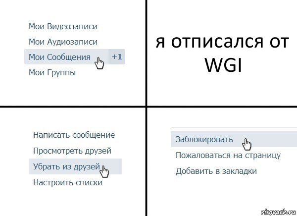 я отписался от WGI, Комикс  Удалить из друзей