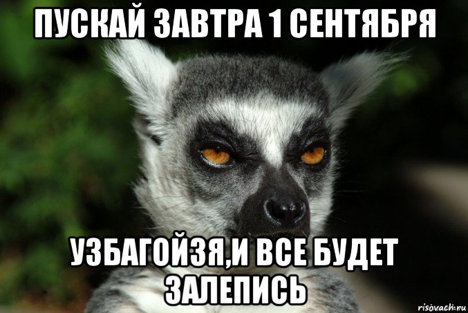 пускай завтра 1 сентября узбагойзя,и все будет залепись, Мем   Я збагоен