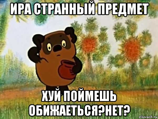 ира странный предмет хуй поймешь обижаеться?нет?, Мем Винни пух чешет затылок