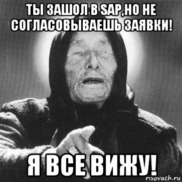 ты зашол в sap,но не согласовываешь заявки! я все вижу!, Мем я вижу