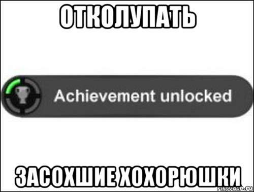 отколупать засохшие хохорюшки, Мем achievement unlocked
