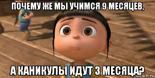 почему же мы учимся 9 месяцев, а каникулы идут 3 месяца?, Мем    Агнес Грю