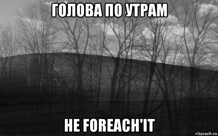 голова по утрам не foreach'it, Мем безысходность лес