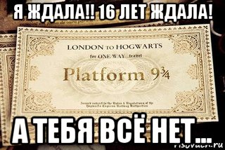 я ждала!! 16 лет ждала! а тебя всё нет..., Мем Билет на Хогвартс-экспресс