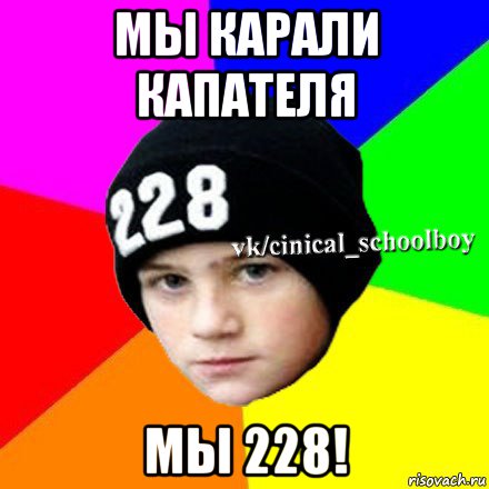 мы карали капателя мы 228!, Мем  Циничный школьник 1