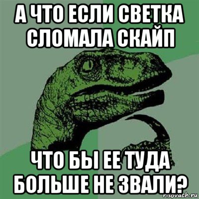 а что если светка сломала скайп что бы ее туда больше не звали?, Мем Филосораптор