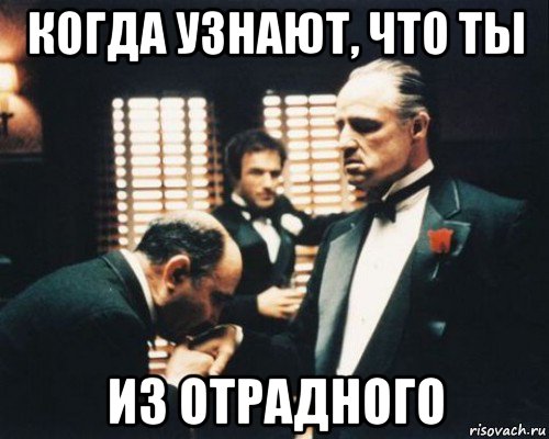 когда узнают, что ты из отрадного