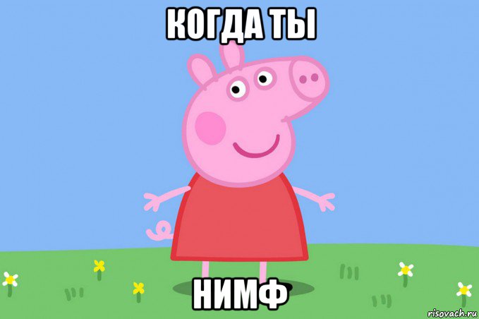 когда ты нимф, Мем Пеппа