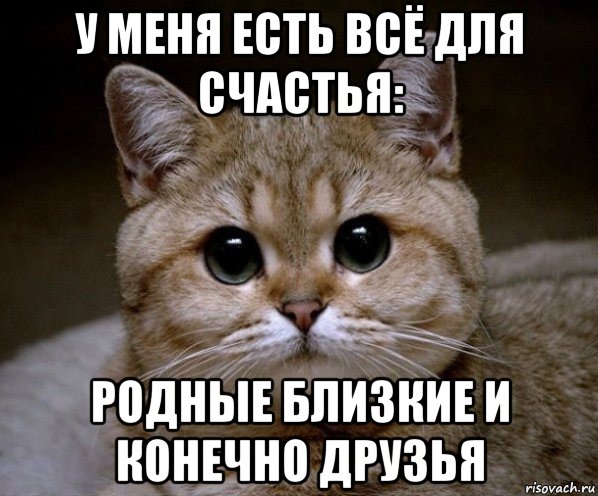 у меня есть всё для счастья: родные близкие и конечно друзья, Мем Пидрила Ебаная