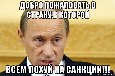 добро пожаловать в страну,в которой всем похуй на санкции!!!, Мем путин