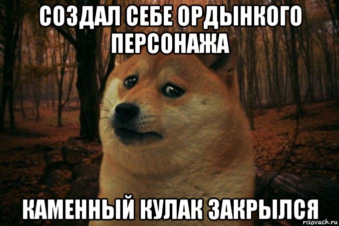 создал себе ордынкого персонажа каменный кулак закрылся, Мем SAD DOGE