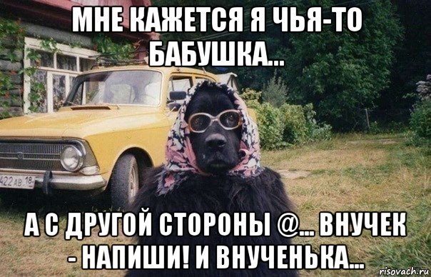 мне кажется я чья-то бабушка... а с другой стороны @... внучек - напиши! и внученька...